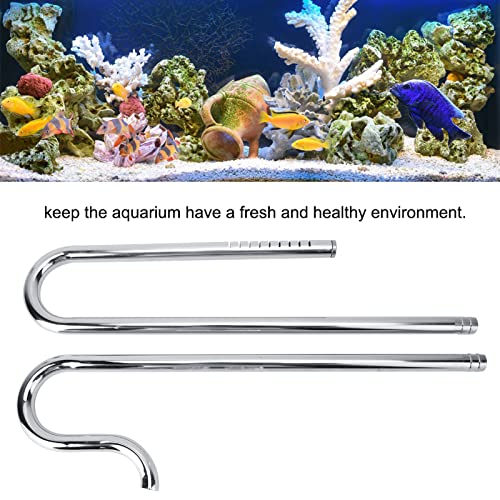 Aquarium Inflow Pipe, Lily Pipe Skimmer Stainless Steel Outflow Oil-Film Skimmer Filter Pipe Fish Tank Supplies (16/22mm)