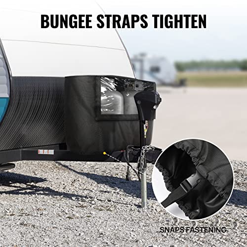 BougeRV Propane Tank Cover, Visible Valve, Fit Dual 20lb Tanks, Waterproof 600D Oxford Replacement Covers for Trailer/Camper, RV Parts Accessories (Black) - size: 20LB