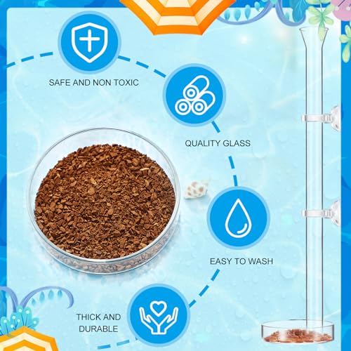 CHENGU 3 Pieces Shrimp Feeding Tube and Dish Set, 12 Inch Glass Shrimp Feeder Tube and 2 Aquarium Dish Bowl Fish Tank Feeding Supplies for Fish Tank Aquarium - size: 12" + 2 Tray
