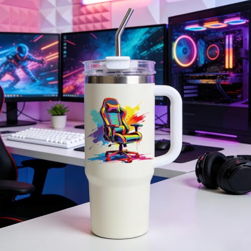 Peacoblue 18 Sheets Rub on Transfers for Crafts, Gaming Series 3.6"x3.9" UV DTF Cup Wraps Waterproof Cold Transfers Stickers for Wood Glass Metal Cup Tumblers Mirrors Mugs Home Decor - style: Gaming Series