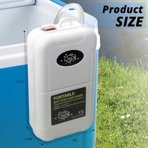 Battery Powered Fish Aerator, Aerator for Fishing Bucket 6 Gallons, Portable Fish Bubbler, Suitable for Fish Tank, Fish Bucket in Outdoor Fishing - style: 1 Air Stone and 1 Hose