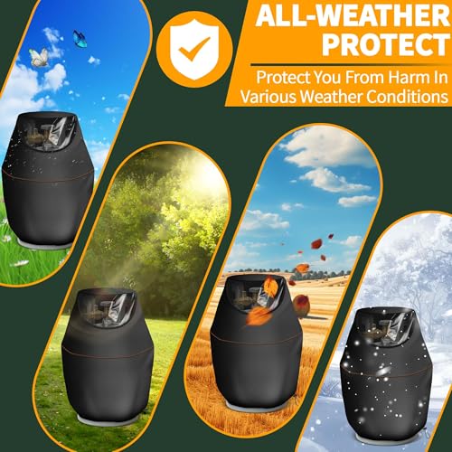 20 lb Propane Tank Cover Fits Standard Propane Tanks Waterproof,Garden 420D Oxford Fabric Propane Tank Storage Box with Windproof Drawstring,34x45cm - size: 34x45cm