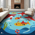 8'x10' Washable Modern Shark Large Rug, Yellow Non-Shedding Pet Friendly Carpet for King Size Bedroom, Master Suite, Under Bed, Foldable Easy Care Mat | Ref:2070041 - color: Blue/Pattern 18, size: 8' x 10' (Rectangular)