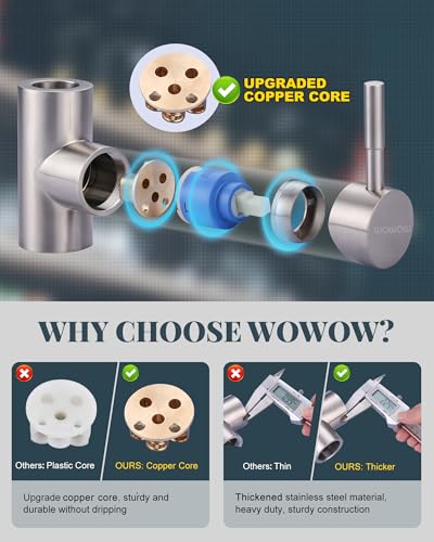 WOWOW Kitchen Faucet with Soap Dispenser: 304 Stainless Steel Kitchen Sink Faucet with Pull Down Sprayer 3 Modes, Single Handle High Arc Mixer Taps for Sink, RV, Laundry, Bar (Brushed Nickel) - color: A: Brushed Nickel, style: Kitchen Faucet with Soap Dis