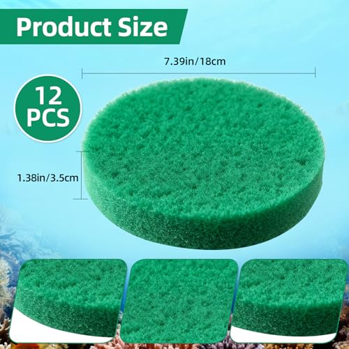 SaferCCTV 12Pcs Fine Filter Pads Water Polishing Pad Compatible with Fx4, Fx5, Fx9, Aquarium Filter Canister Filter Cotton Replacement Pad - color: Green, size: 12Pcs