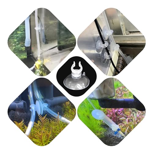 40PCS 10mm Aquarium Suction Cup Clips, Clear Airline Tube Holders for Fish Tank Air Hose, Clamps for Aeration Tubing Setup and Organization - size: 10mm