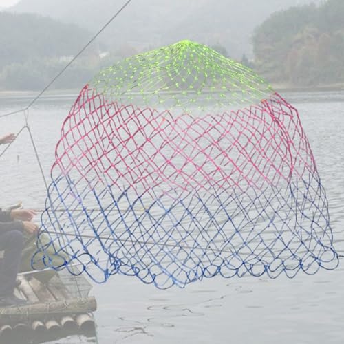 Outdoor Fishing Net Nylon Replacement Fish Net Folding Landing Dip Net Without Handle for Freshwaters and Saltwater