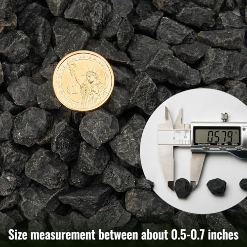 NUPICK 10 Pound Gravel Rocks, 0.5-0.7 Inches Polished Pebbles for Plants, Fish Tank, Clear Vase and More, Natural Black Stones - color: Black, size: 0.5-0.7"-10lb
