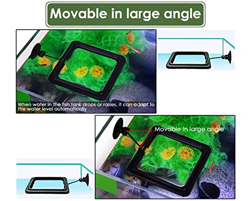 Fish Feeding Ring 2 Pieces Aquarium and Tank Floating Rings Food Feeders with Suction Cup(Black)