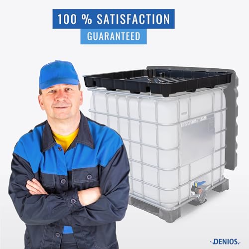 DENIOS® IBC Tote Funnel - 49.5"x42"x5" | Extra Large Funnel | Wide Mouth for IBC Totes | Perfect for Fast, Spill-Free Liquid Transfer | Heavy-Duty Large | Black | IBC Tote NOT Included - color: Black