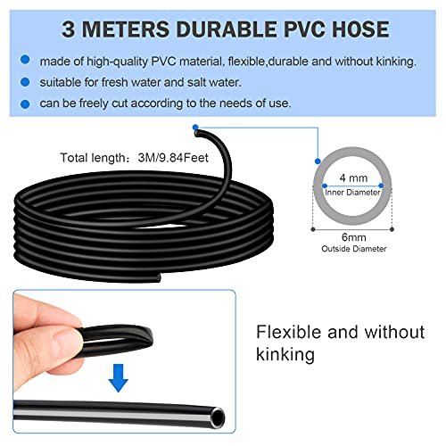 Aquarium air Pump Accessories Set-9.84/26.25/101.71 feet Aquarium Airline tubing Hose,Check valves,air Stones and connectors of I,L,T Shape (9.84 feet Hose 3 Stone 3 Check Valve 3 Connector) - size: 9.84 feet hose 3 stone 3 check valve 3 connector