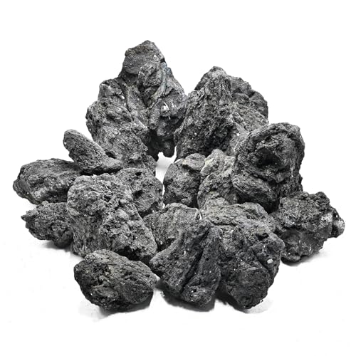 4"-9" Natural Volcanic Lava Rock Aquarium Aquascaping Fish Tank Decor Terrarium Decoration Porous Rock for Paludarium Aquatic Environment-30lb 10-12pcs - color: Black, size: 30lb 10-12pcs(4-9inch)
