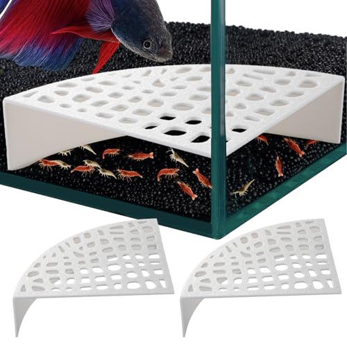 2-Pack Aquarium Shrimp Shelter Hide, 5.5x4x1.3 inches, Multi-Sized Holes for Cherry and Dwarf Shrimp - color: White