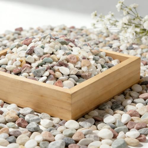 3/8 Inch Polished Decorative Pebbles, River Rocks for Indoor Plants, Succulents, Planters, Vases, Fish Tank, Aquarium Gravel & Landscaping, Mixed Color, 12LB - color: Colorful, size: 12LB