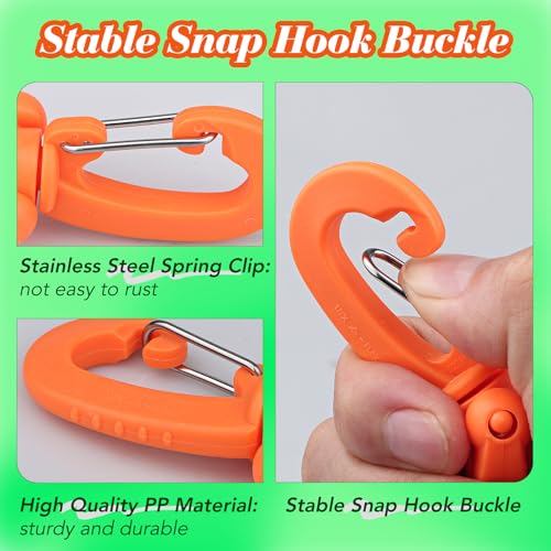3 Pieces Scuba Hose Holder Clip, Double BCD Hose Diving Clips with Snap Hook Buckle for Scuba Diving Snorkeling Equipment Accessories - color: Orange