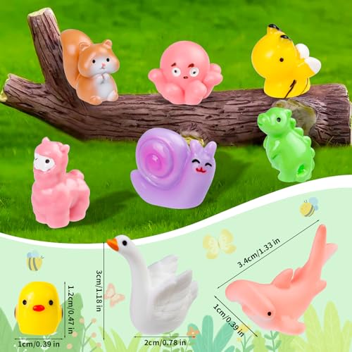 200 Pcs Mini Patio Miniatures Figurines Colorful Mini Resin Figures in Bulk Miniature Little Small Animals Figurines for Fairy Garden Landscape Dollhouse Accessories DIY Crafts Aquarium Decor - style: 200Pcs Bulk