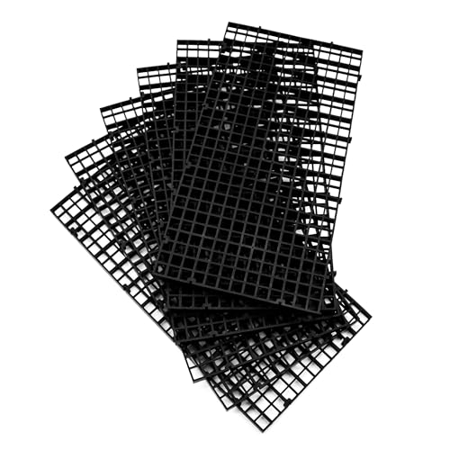 Aquarium Fish Tank Divider Plastic Egg Crate Aquarium Filter Bottom Tray Plastic Grid (S 6pcs Black) - size: S 6pcs Black