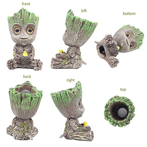 Ulifery Baby Tree Groot Fish Tank Decorations with Bubbler Toy Air Ornament Figurines Aerating Aquarium Decorations