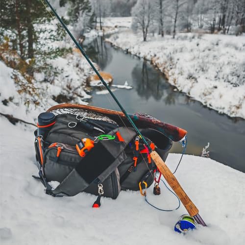 Kylebooker Fly Fishing Sling Pack Lightweight Fishing Tackle Storage Shoulder Bag Multiple Pockets for Trout Freshwater Saltwater Fishing - color: Army Green
