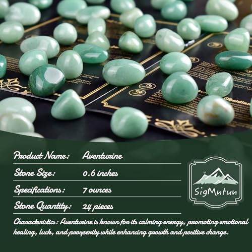 Aventurine Healing Crystal Stone Set - 24 Pieces, 0.6" Natural & Polished Stones for Healing, Meditation, Reiki, Chakra, Crafting & Decoration - color: Aventurine, size: 0.6"