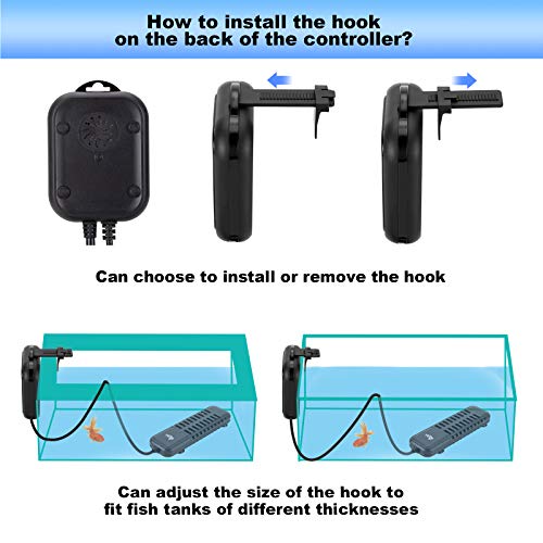 AQQA Submersible Aquarium Heater,100W/200W/300W/500W/800W/1000W/1200W Fish Tank Heater,External Temperature Controller LED Temperature Display,Suitable for Saltwater and Freshwater(1000W) - size: 1000W (for 105-238 gallon)