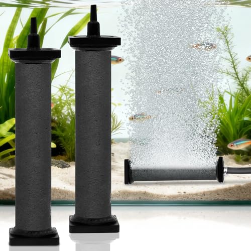 AquaMiracle New Innovative Rubber Air Stone | Air Bubbler | Oxygen Air Diffuser | for Pond Aerator | Pond Aeration | for Large Aquarium | 8”x1.25” | 2-Pack - size: 2 Pack(1.25in)