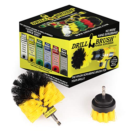 Bathroom Cleaning Brush Set - Cleaning Scrub Brush - Tile Cleaning Brush - Power Cleaning Brush - Scrub Brush - Brush Cleaning Tool - Grout Cleaning Tool - Home Cleaning Gadgets - Clean Shower Brush - color: Yellow