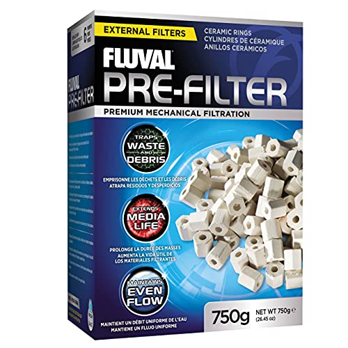 Fluval Pre-Filter Media, Mechanical Filter Media for Aquariums, Ceramic Rings, 26.45 OZ - size: 750 g