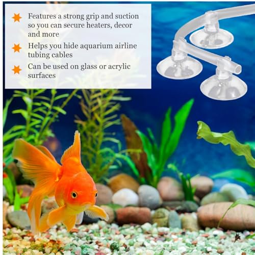 Aquarium Suction Cup Clips Set Fish Tank Air Line Holder Clear Plastic for Glass Fish Supples and Fish Tank Clear Airline Tubing Decorations Shrimp Nests and Reptile - size: Φ0.39in/10mm