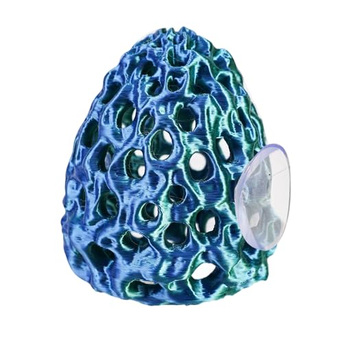 Shrimp Hides for Aquarium, Shrimp Hideout with Suction Cup, Betta Fish Tank Accessories, Aquarium Decor for Small Fish Guppy Hiding Resting (Blue) - color: Blue