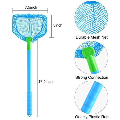 Coopay 2 Pieces Butterflies Fishing Net Catching Bug Floating Bait Beach Nets for Outdoor Playing - color: Green + Blue