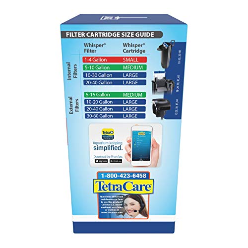 Tetra Whisper Bio-Bag Large Filter Cartridges for Aquariums, 12 Count, Ready to Use, Fits Tetra Whisper Fish Tank Filters 10-30 Gal, 20-40 Gal, PF-20, 30, 40, 60, IQ 20, 30, 45, 60 - size: 3 Count (Pack of 12), style: Standard