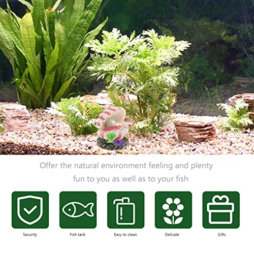 POPETPOP Aquarium Decoration Bubble Pearl Shell Fish Tank Ornament with Air Stone Compatible for Oxygen Pump 2.76X2.17X2.17 Inch Aquarium Landscape