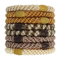 L. Erickson Beige and Brown Hair Ties for Thick Hair, Grab & Go Ponytail Holders, 8 Pack, Oatmeal, Thick No-Crease Bands with Strong Hold, Damage-Free Design, Warm Neutral Blend - color: Oatmeal