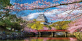 AWERT 48x20 inches Spring Nature Aquarium Background Spring Pink Flowers Cherry Japanese Temple Fish Tank Background Vinyl Background - size: 48x20in/120x50cm