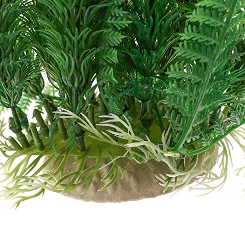 17" Plastic Water Plant for Aquarium Fish Tank Ornament, Rhodo Green - color: Green