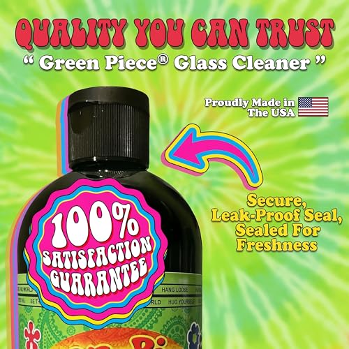 Green Piece® Glass Cleaner 1 Bottle (Made in USA)- All Natural Earth Friendly Multi-purpose Cleaner for Metal, Ceramic, Water Pipe 16 oz - style: 1. 16 Fl oz ( Pack of 1)