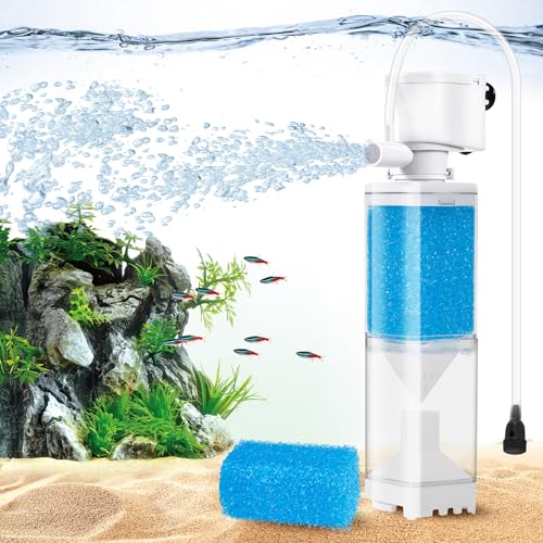 Vehipa Aquarium Filter, Internal Fish Tank Filters for 10-20 Gallon Aquariums, Adjustable Flow & Wavemaker, Isolate Impurities, Ultra-Quiet Water Circulation - size: Rectangle: For 10-20 Gal