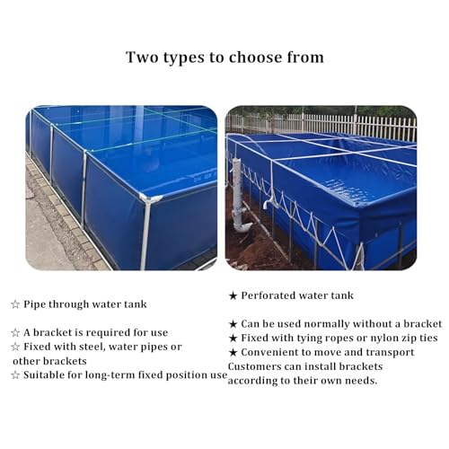 Outdoor Fish Pond Temporary Holding Tank,Fish Pond Canvas Pond, Canvas Cistern Tarpaulin, For Saltwater Fish For Crayfish Farming, Home(Size:Length * Width: 1x2 m/39 * 79 in,Color:Height 0.8 m/31 in) - color: Height 0.8 M/31 in, size: Length * Width: 1x2