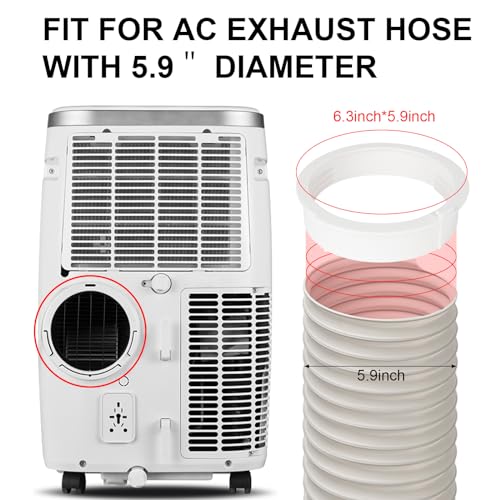 Portable AC Exhaust Hose Coupler 5.9 inch Air Conditioner Unit Vent Tube Connector Portable Air Conditioning Interface Adapter Accessories Parts (AA06) - style: AA06