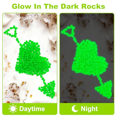 200pc Green Glow in The Dark Stones Green Pebbles Glow Fish Tank Rocks Luminous Pebbles for Outdoor Decor Garden Luminous Stone Glow Stones for Yard Walkway Pathway Aquarium,Blue - size: 200, style: Green