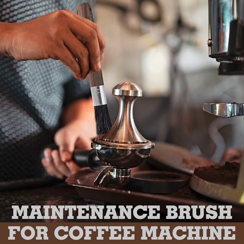 Takavu Coffee Grinder Cleaning Brush, Barista Brush with Black Boar Bristle, Espresso Machine Cleaner Tool, Brista Dusting Accessories Used on Group Heads, Shower Screen, Portafilter, Scoop, Tamper - color: Black Boar Bristle
