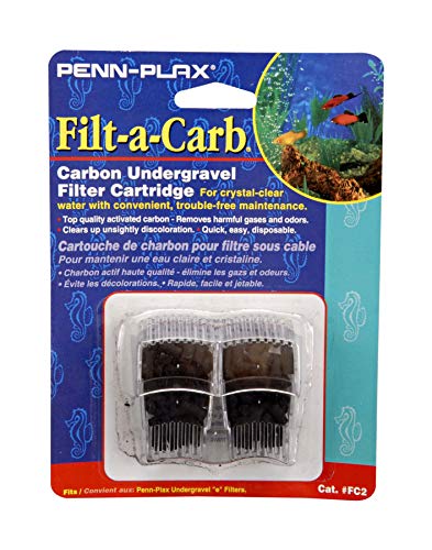 Penn-Plax Replacement Media (2 Pack) – Fits Multi-Pore and Undergravel “E” Filters – Provides Chemical Filtration (FC2) - size: 2 Count (Pack of 1)
