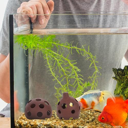 SUPVOX 7pcs Aquarium Fish Tank Decoration Purple Clay Ceramic Shrimp Cave Hideout Ornaments Breeding Shelter Landscaping Decor for Freshwater Fish and Shrimp