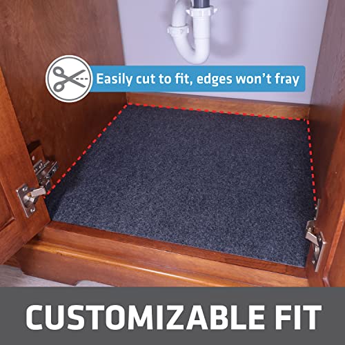 Drymate Premium XL Under Sink Mat, Waterproof Cabinet Protection Mats for Kitchen & Bathroom, Absorbent Shelf Liners, Slip-Resistant, Machine Washable (USA Made)(24”x59”)(Charcoal)(12-Pack) - color: Charcoal, size: 24" x 59" (12-Pack)