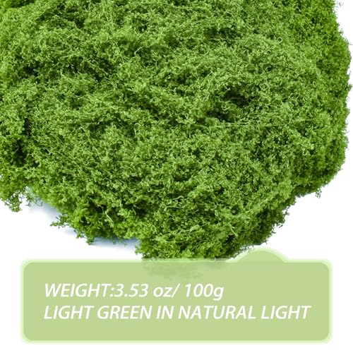 Fake Green Moss for Crafts 3.5 Oz Decorative Artificial Moss for Crafts Decorative Faux Moss Table Centerpieces Wedding Party Decor Fairy Garden Floral DIY - color: 3.5oz