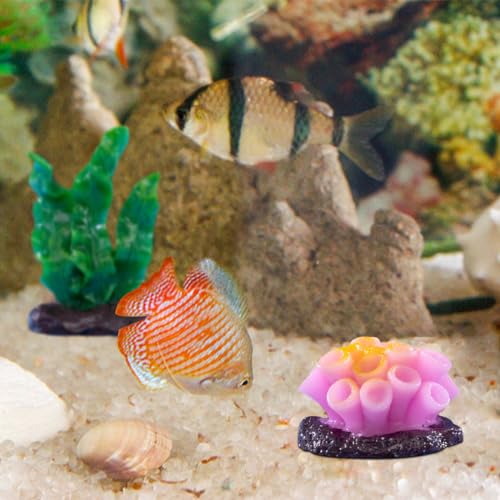 6 Pieces Artificial Coral Plant for Fish Tank Decorative Micro Landscape Decor Aquarium Reef Ornament for Aquarium Tank Decorations Miniature Moss Landscape DIY (6PCS) - color: 6pcs