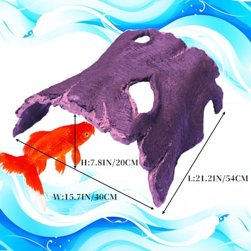 Unique Birch Bark Koi Shelter, Natural Pond Fish Cave with Distinctive White Bark Look, Underwater Hiding Place and Decoration for Koi Ponds, Heron Protection - color: White
