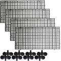 TIHOOD 4PCS Aquarium Divider Tray Plastic Grid Aquarium Egg Crate Light Diffuser, Fish Tank Divider Filter Bottom Isolation with 8PCS Sucker Clip