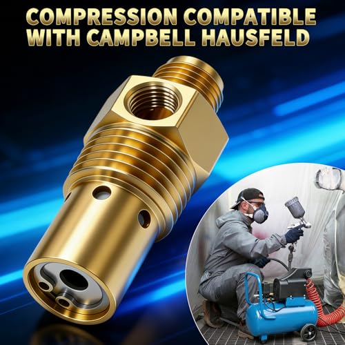 for Campbell Hausfeld Air Compressor Check Valve Compatible with 1/2-inch NPT Male Threaded Air Tank x 9/16-inch Compressed Air Hose 1/8-inch NPT Unloader Replace One-way